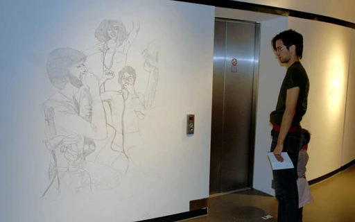Laughing Gas, walldrawing in Kunsthaus