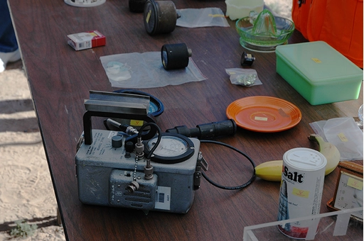 table with exhibits